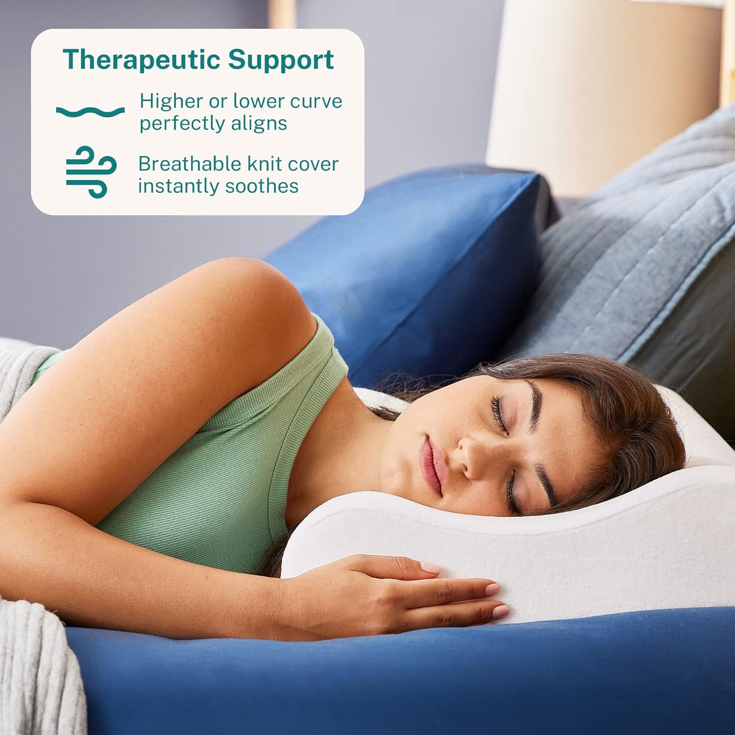 Sleep Innovations Contour Pillow unboxed showing compressed memory foam