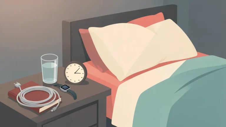 Illustration for Can an Apple Watch Track Sleep? Features and Accuracy: a smartwatch and glass of water on a bedside table at dawn