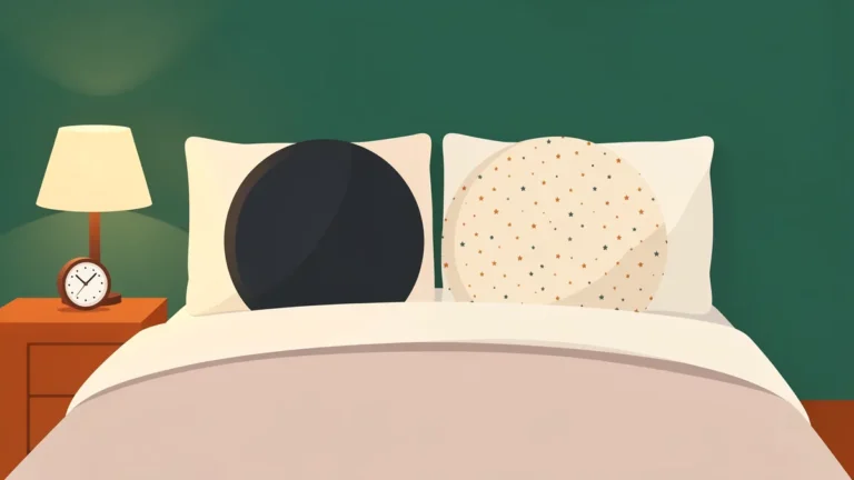 Illustration for Deep Sleep vs REM Sleep: Differences and Which Matters: two contrasting pillows side by side on a made bed