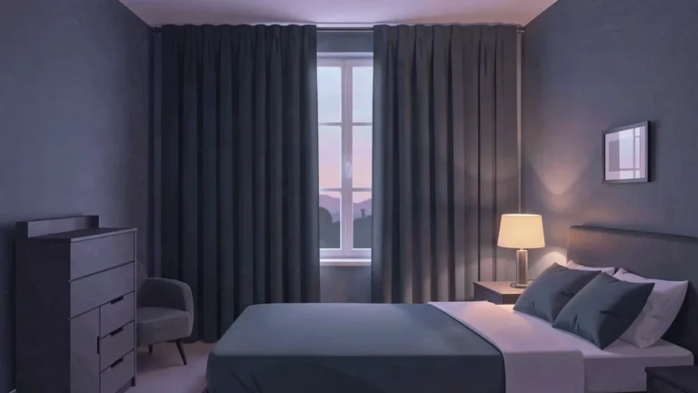 Illustration for How To Sleep After A Night Shift: A Practical Plan For Shift Workers: a calm night bedroom scene in an indigo palette