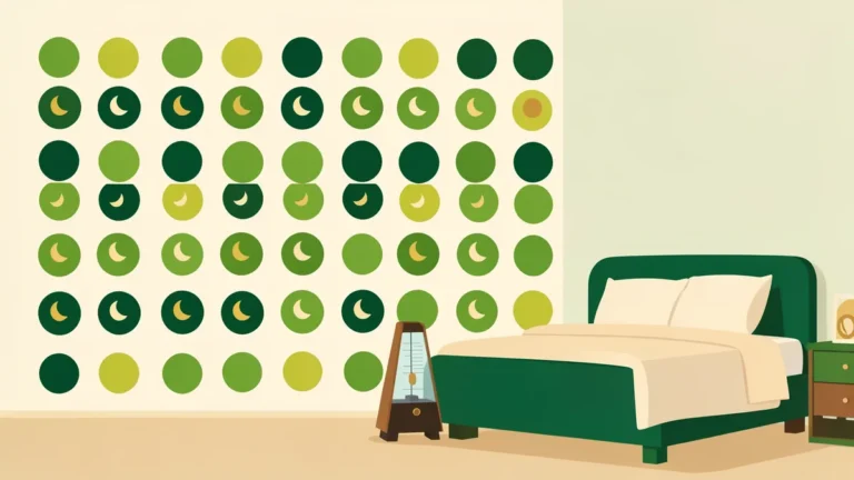 Illustration for Why Sleep Regularity Matters: The SRI Explained: repeating moon and sun discs in tidy rows with a steady metronome