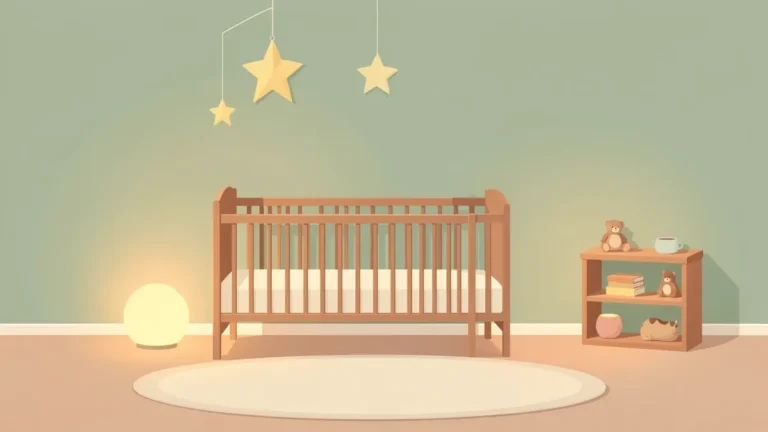 Illustration for Sleep Training Methods Compared: a calm sage green nursery with a crib