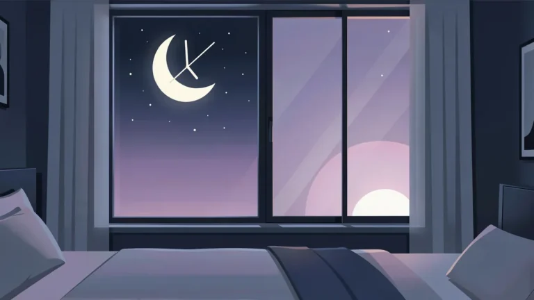 Illustration for Why Your Sleep Schedule Keeps Failing: 7 Body-Clock Reasons And Fixes: a calm night bedroom scene in an indigo palette